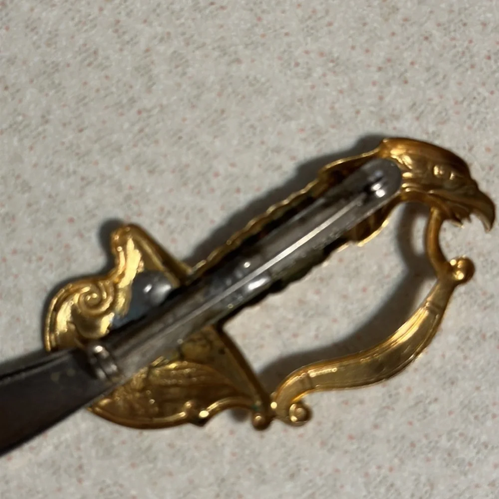 Coro gold tone and silver tone sword broach (541)
